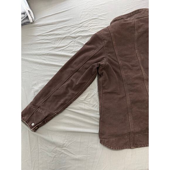 Vintage Dark Brown Carhartt Canvas Cayon Sherpa Lined Jacket Medium 8/10 WJ022 - Picture 10 of 10